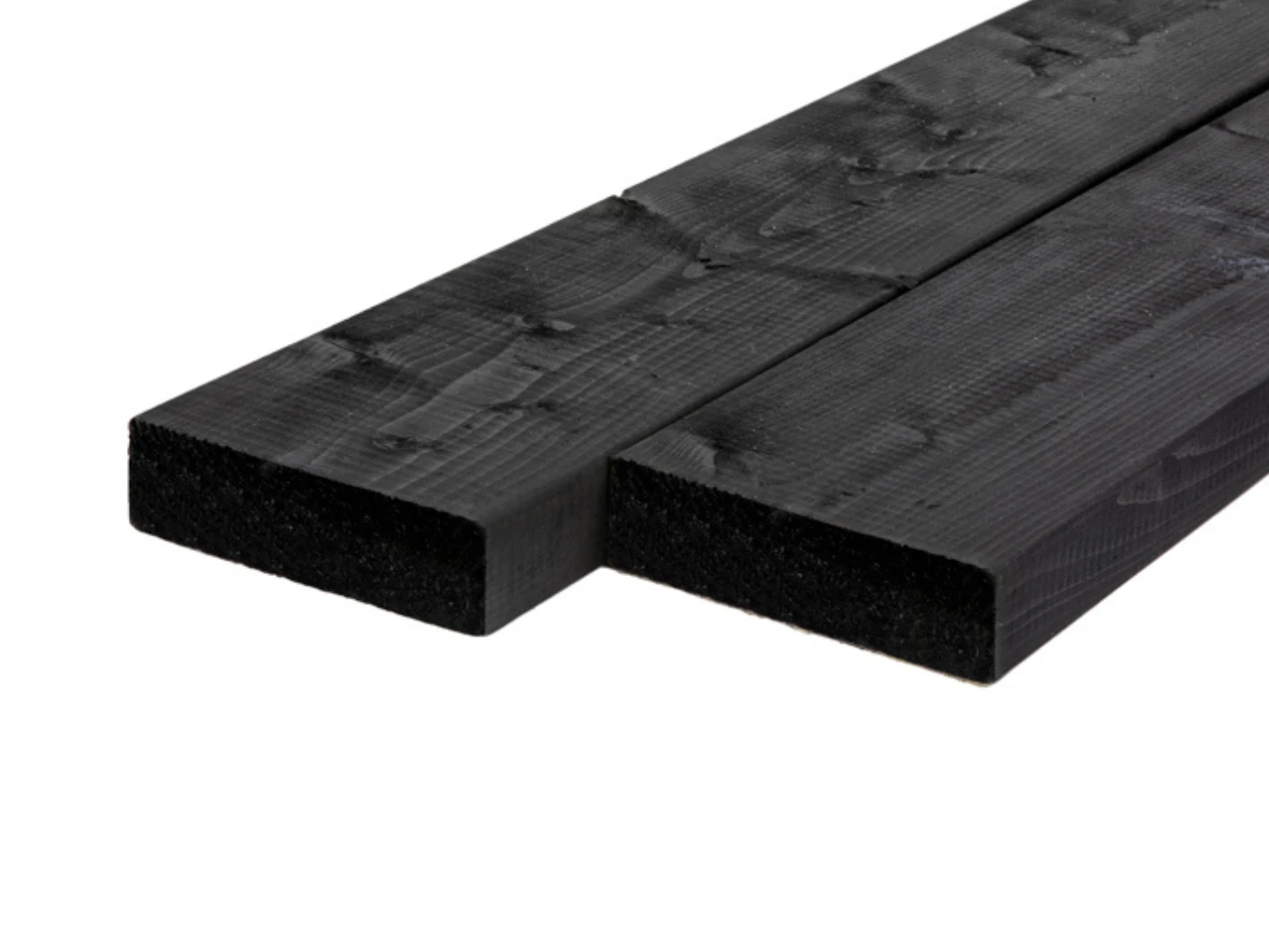 Vuren Balk 4.5 x 16 cm (45 x 160 mm) Geschaafd Zwart Geïmpregneerd - Lengte 300 cm - Afbeelding 1